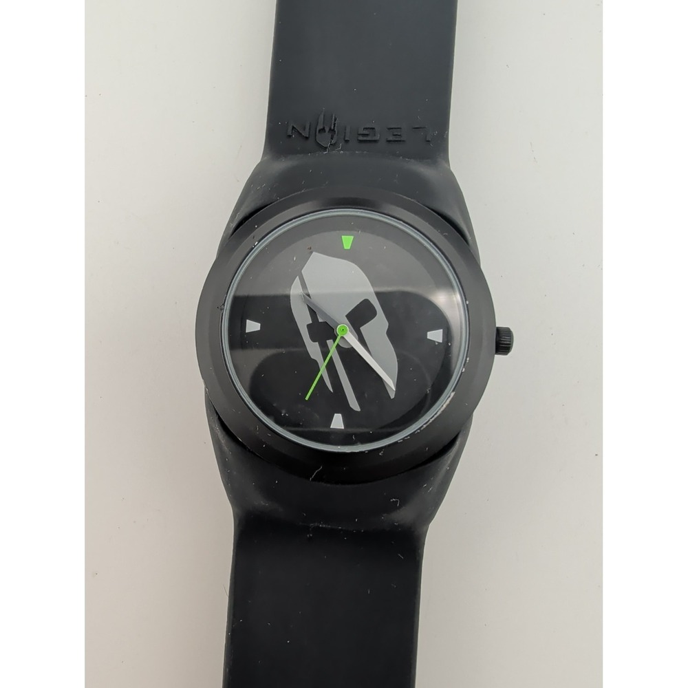LEGION Men's Watch 42mm Case Black Slap Band- New Battery